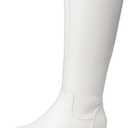 DREAM PAIRS Knee High Boots, Comfortable Chunky Platform Round-Toe Side Zip Boots for Women (6.5, White)