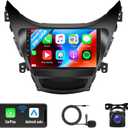 SIXWIN 2G+64G Android Car Stereo for Hyundai Elantra 2011 2012 2013 Radio with Wireless Apple Carplay Android Auto Bluetooth 9 inch Touchscreen with GPS Navigation WiFi HiFi FM RDS Backup Camera MIC