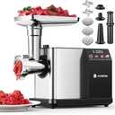 AAOBOSI Meat Grinder Electric 3000W Max with Touch Color Screen, Auto-Reverse & Built-in Storage - 3 Speed Settings,Grinding, Sausage & Kibbe Making for Home Use, Stainless Steel