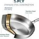 Stainless Steel Cookware Set - 20 PCS Pots and Pans Set with 3-Ply Stainless Steel Frying Pan, Professional Kitchen Cooking Set, Induction Compatible, Oven & Dishwasher Safe