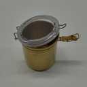 Kitchen Canister 52.5 oz,Stainless Steel Food Jar for Coffee Bean,Tea,Flour,Sugar,Cookie Storage,Coffee Container with Airtight Clear Lid and Locking Clamp.Large Size 5" x 6",Gold