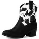 GLOBALWIN Women's The Western Wear Fashion Cowboy Cowgirl Free Birds Country Concert Disco Outfits Low Heel Walking Boots For Ladies 8.5