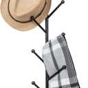 Wall Mounted Black Metal Hat and Coat Hanger Tree, Hanging Garment Rack with Branch Style Hooks