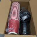 LITOPAK 80 Pack Insulated Ripple Wall 12 oz Disposable Paper Cups, Three Layer Insulated Hot Paper Coffee Cups with Lid and Straws for Parties, Picnics, and Travel (Red)