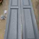 12 in. W x 71 in. H Builders Edge, Standard Two Equal Panels, Raised Panel Shutters, Includes Matching Installation Spikes (Per Pair), 419 - Storm Cloud