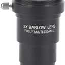 Barlow Lens, 1.25 inch 3X Barlow Lens with M42x0.75 Thread Interface for 1.25 Inch Astronomical Telescope Eyepieces