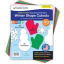 120 piezas de copos de nieve, guantes y mueco de nieve recortados de papel en 2 caras, cartulina hecha en Estados Unidos para manualidades de Navidad, tablones de anuncios, decoracin de aula,