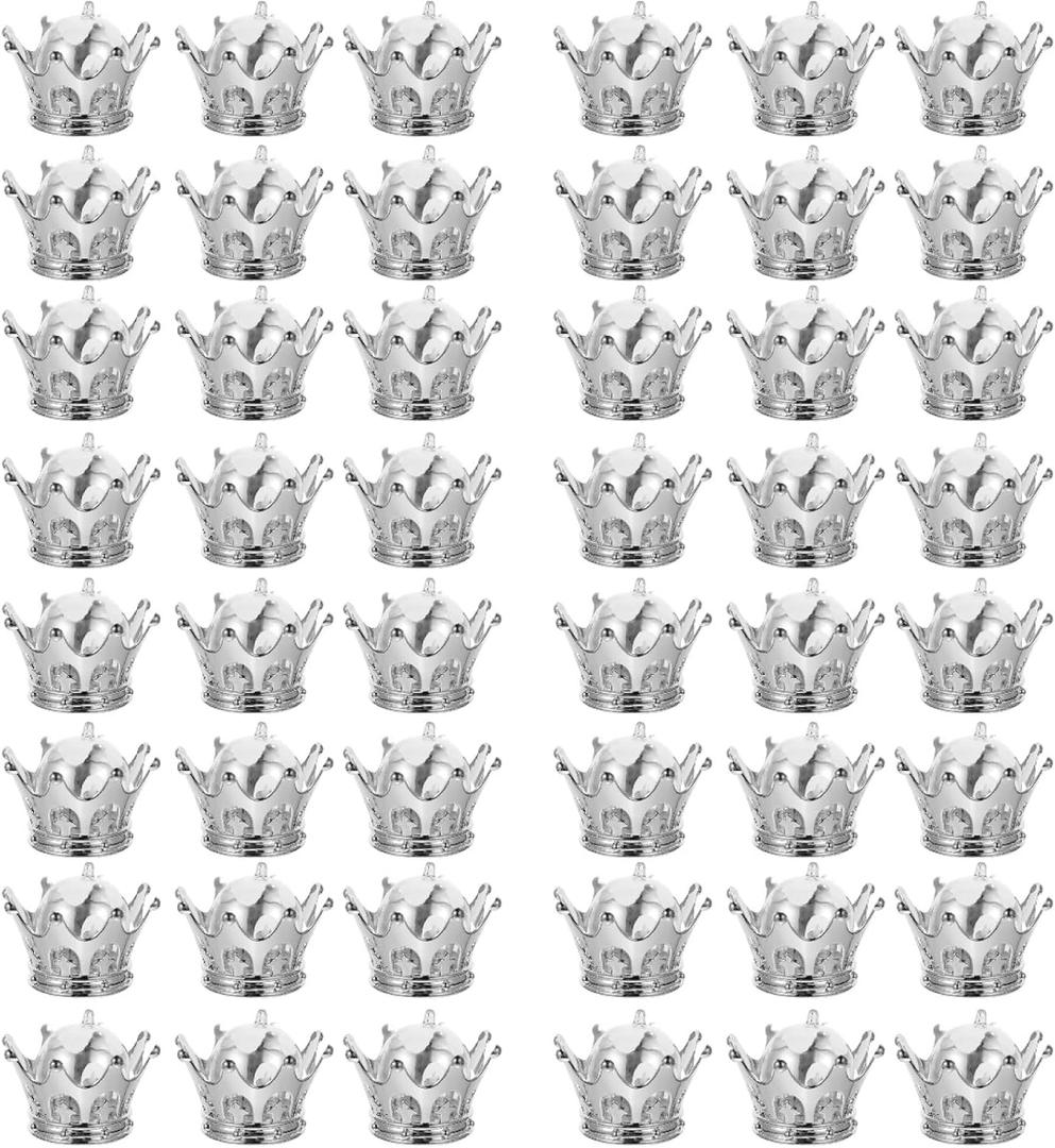 Yardwe Hollow Crown Wedding Candy Boxes Set 48Pcs Decorative Silver Candy Storage Packaging for Wedding Favors Birthday Parties Baby Showers Festival Celebrations 3.14X3.14X7.87In