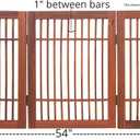 Urnporium Freestanding Wooden Dog Gate Foldable Indoor Pet Gate No Drill Expandable Barrier for Doorways Stairs Hallways Portable Wood Fence for Small Dogs & Puppies (Brown Pet Gate, 3 Panel 24" Tall)