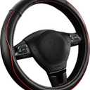 Skechers Memory Foam Steering Wheel Cover,Piping Microfiber Leather Steering Wheel Cover Sporty Universal Fit 14" 1/2-15" Car Wheel Protector for Men Women Fit Suvs,Vans,Sedans,Car,Trucks,Red
