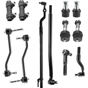 12pc Front Suspension Kit Fit for 2000-2005 Ford Excursion 2000-2004 F-250 F-350 Super Duty (All Models Only for 4WD, Not for RWD)with Ball Joints Outer Inner Tie Rod Ends Sway Bars Adjustment Sleeves