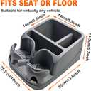 Universal Center Console Organizer for Truck Bench Seat & SUV, Truck Floor Console with Expandable Cup Holders, Fits Silverado Minivan, Stable Transmission Hump Storage Box for Car Backseat (Grey)