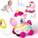 Unicorn Toys for 1 Year Old Girl Gifts, Baby Musical Learning Toys 6-9-12-18 Months, Bilingual Educational Toys with Light, Christmas Birthday Gifts for Girl & Boys