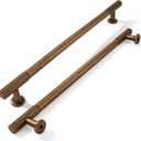 khtumeware 8 Inch Hole Center 5 Pack Antique Brass Heavy Duty Solid Vintage Brass Cabinet Pulls, Kitchen Drawer Handles, for Dresser cabinets, cabinets, Door cabinets, Hardware