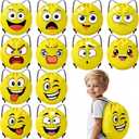 Kacctyen 12 Pcs Funny Face Drawstring Bags Emotion Goodie Bags Facial Expressions Drawstring Backpack for Gifts Party Favors for Girls Boys