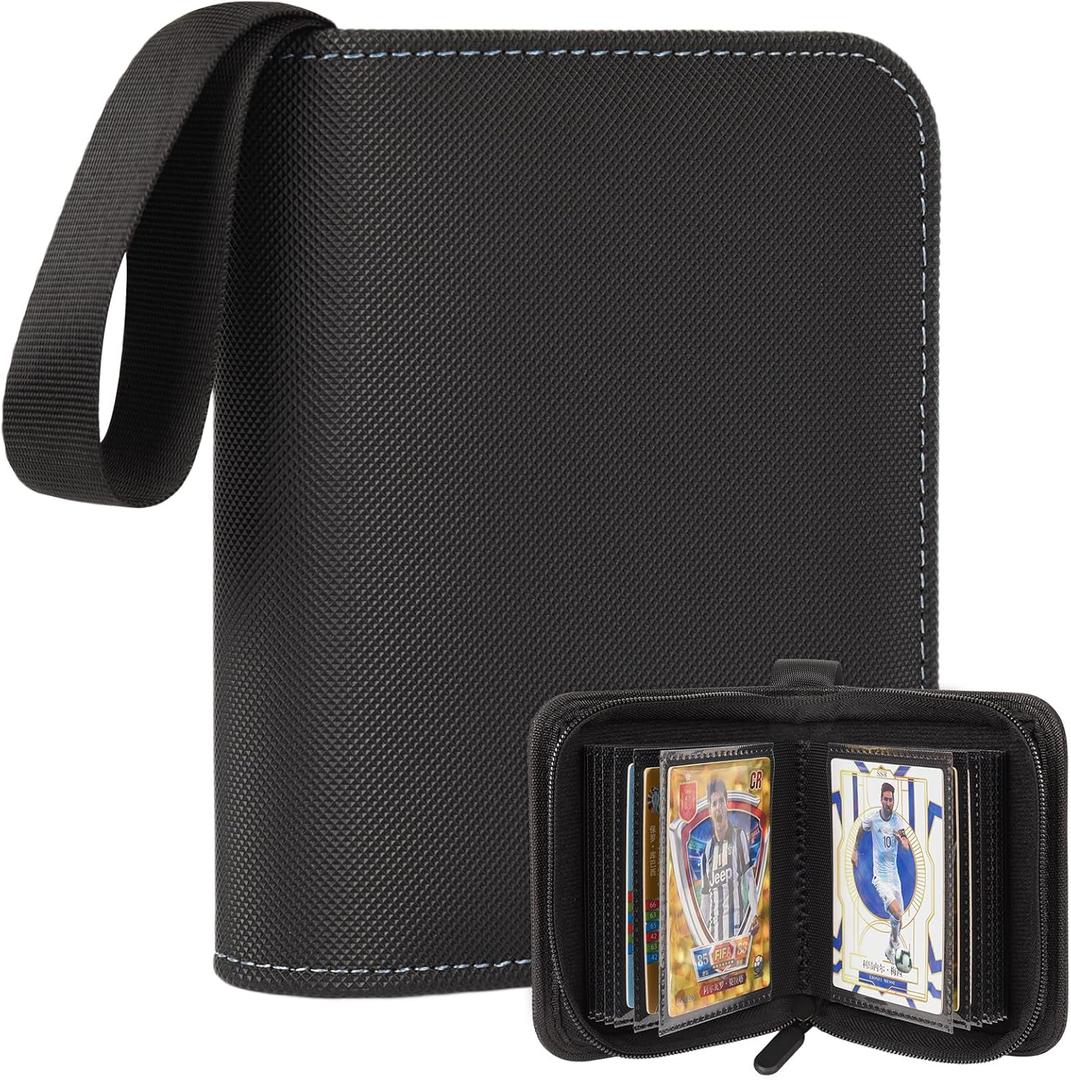1 Pocket Card Binder Collectible Trading Card Album, Single Card Holder with 20 Pages, Holds 40 Cards, Side-Loading Mini Binder for TCG, MTG, Sports, Baseball, Football, Small Sports Card Book