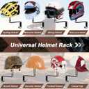 Motorcycle Helmet Holder Wall Mount, 2 Pack Motorcycle Helmet Rack - Motorcycle Accessories Organizer for Entryway or Garage