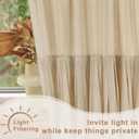 Likiyol Linen Curtains for Living Room 63 Inch Length Farmhouse Window Curtains for Bedroom with Ruffle Light Filtering Curtain Rustic Country Drapes Rod Pocket Window Treatments, Linen, 2 Panels