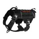 OneTigris Tactical Dog Harness - Fire Watcher Comfortable Patrol Vest (Black, Large)