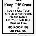 SmartSign "Keep Off Grass" Funny Dog Poop Sign for Lawn | 21 Tall Stake & Sign Kit (10"x7" Aluminum Sign with 18" Stake)