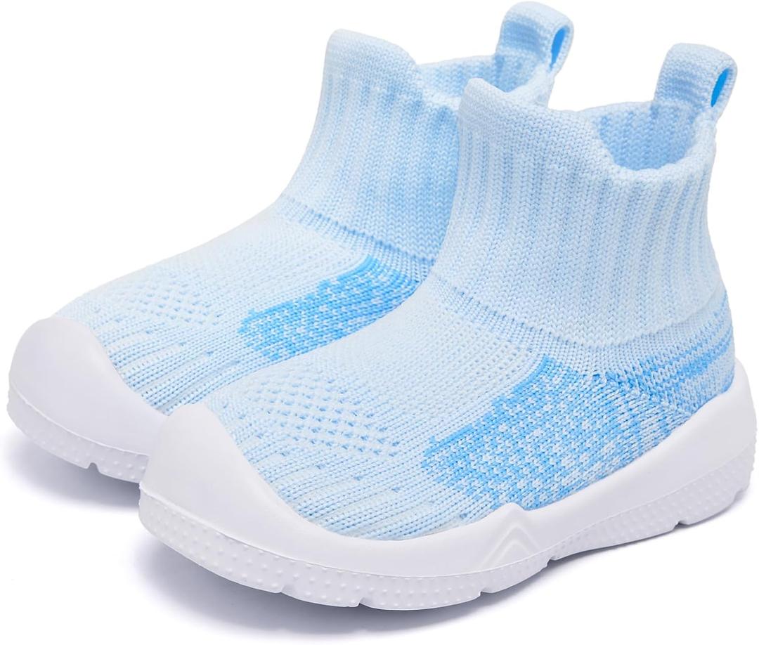 MORENDL Toddler Sock Shoes Baby Walking Shoes Infant Slippers Boys & Girls Non-Slip Sneakers (Blue)