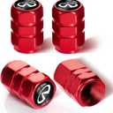 5pcs Car Key Chain whth tire Valve Stem Caps for Infiniti G35 G37 Q50L QX50 Q50 QX56 Q60 QX60 QX70 Q70L QX80, Car Key Fob Car Dust Caps Combo Set, Key Chain Keyring Accessories-YFND-red