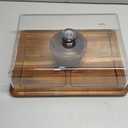 HouseJoy Acacia Wood Cake Stand with Lid-Extra Large 17" Rectangular Cake Holder,2-in-1 Dessert Table Display Set & Charcuterie Board, Acrylic Cake Dome Cover for Cheese/Veggie/Desert /Chips & Dip