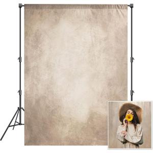 Abstract Professional Photography Backdrop for Adult Portrait Photo Studio Props Booth Background Photoshoot with Thick Ployester Roller Pocket on Top(Beige-8x10ft)