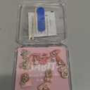 10Pcs Pink Duck Press on Nails Handmade Fake Nails 3D French Tip False Nails with Glitter Butterfly Flower Rhinestone Design Cute Acrylic Nails Press ons Artificial Holiday Glue on Nail for Women (S)