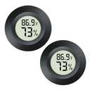 2 Pack Hygrometer Thermometer Digital Humidity Meter Indoor/Outdoor Humidity Monitor Reptile Thermo-Hygrometer for Greenhouse Humidors Terrarium Jars, Fahrenheit () /Celsius() (2)
