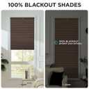 Joydeco No Drill Cordless Blackout Cellular Shades, 33" W x 64" H, Brown