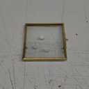 Double Glass Frame for Pressed Flowers Handmade, Tabletop Photo Frame for Floating Picture and Flower Press, Simple, Metal Geometric, Square, Gold, 4x4 Inches (4L" x 4W")