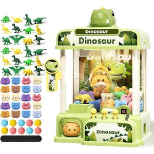 78PCS Dinosaur Claw Machine for Kids, Vending Machine with with Music,Electronic Arcade Game Prize Dispenser for Boys Girls and Boys Birthday Toys Gifts Age 3 4 5 6 7 8 Years(Large)