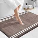 PURRUGS Bathroom Rug Non-Slip Machine Washable 30" x 46", Super Absorbent and Quick Dry Shaggy Microfiber Bath Mat, Extra Soft and Plush Bath Rug for Bathtub, Shower, and Sink, Brown