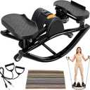 EMESAK Rocking Stepper Side to Side, Portable Compact Lateral Motion Steppers, Track Time, Calories with Digital Display, for Legs, Glutes, Abs for Women Men