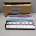 American Mahjong Tile Set,166 White Tiles Mahjong Set,4 Colors Mahjong Racks,Travel Mahjong Set with Blue Carrying Bag