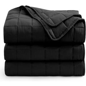 Casa Platino Black Blanket Twin Size - Pre-Washed Ultra Soft Quilted Blanket - Lightweight Twin Size Blanket - All Season Twin Blanket - Premium Microfiber Down Alternative Blanket Twin Size