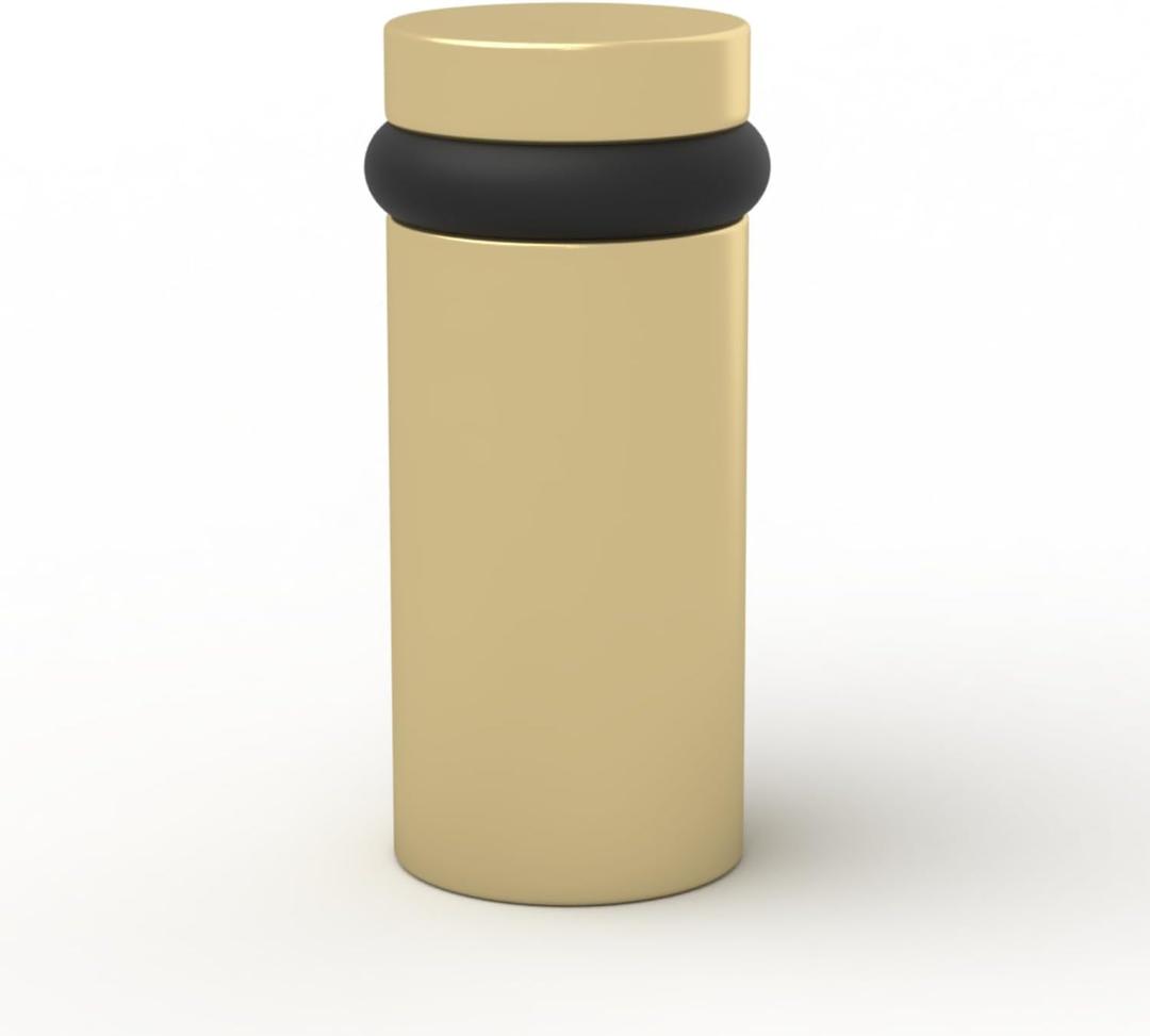 Mega Handles Floor Door Stopper, Quickly Installed Wall Protector, Wall Protectors from Door Knobs, Floor Door Stop with Mounting Hardware Included - Satin Brass - 3 Inch