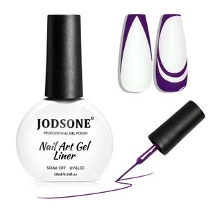4 x JODSONE Dark Purple Swirl Nail Art Liner Gel Polish,10ml Classic Color 3D Nail Art Pens Effect Nail Print Design with Thin Brush for French Tips Manicure Painting DIY at Home - LB17