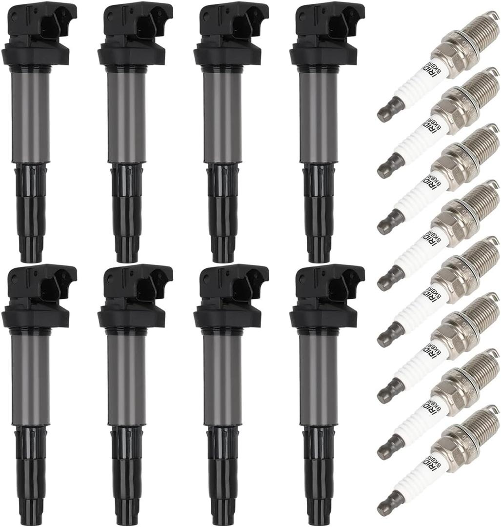 ECCPP UF522 8 ignition coils with 8 iridium Spark Plugs 7092,coils packs,for BMW 545i 645Ci 745i 745Li X5 Morgan Aero 8,UF522 CU1171 IIS063