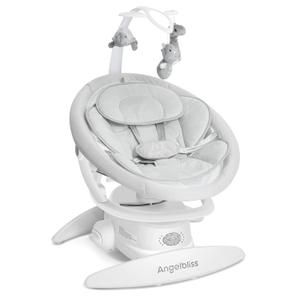 Angelbliss 3 in 1 Baby Swing with Motion Detection, Portable Baby Swings for Infants with Removable Rocker & Stationary Seat, Bluetooth Enabled with 3 Unique Motions (White) (White)