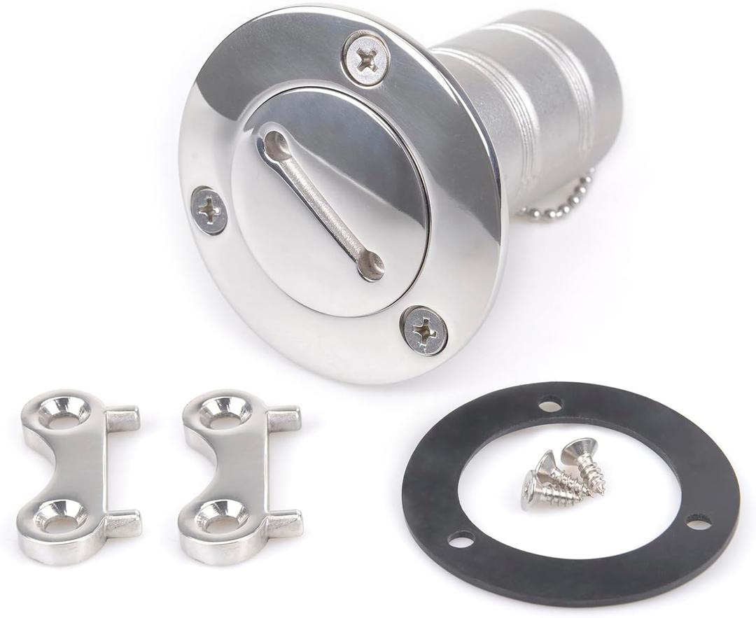 Boat Gas/Fuel/Diesel/Water/Waste Deck Fill/Filler Tank Key/Keyless Cap Marine Mirror-Polished 316 Stainless Steel Hardware for Boat Yacht Caravan 1-1/2"(38mm) /2"(50mm)