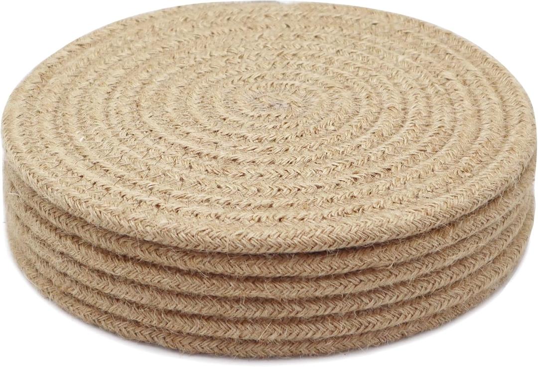 8 Inch Trivets for Hot Dishes, Hot Pots and Pans, Thick Heat Resistant Large Coaster for Kitchen, Hot Pads, Kitchen Essentials, Kitchen Decor for Table & Countertop, 6 Pcs