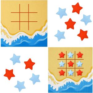 Reallnaive 2 Set Beach Tic Tac Toe Game for Summer Party Activities