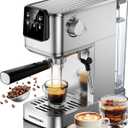 20 Bar Espresso Coffee Machine with Rapid Cold Brew Technology, Milk Frother, Touch Screen Control, Compact Water Tank, Ideal for Lattes, Cappuccinos, Americano, Home & Office Use, Stainless Steel