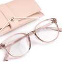 miyya Blue Light Blocking Glasses Women, Fashion Round Transparent Anti Blue Light Glasses with Anti Eyestrain & UV Glare