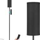 Ambimall 64'' Floor Lamps for Living Room with Remote Control and Stepless Dimmable Colors Temperature & Brightness, 9W Bulb Included(Black Lampshade & Black Pole) (64.57 inches, black & black)