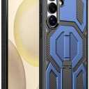 for Galaxy S24 FE Magnetic Case with Screen Protectors, Blue | Compatible with MagSafe, Concealed Kickstand, 2 Pack Screen Protectors, Military Grade, Double Layer, Shockproof Protection