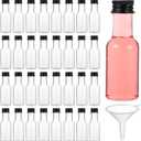 100 Pcs Mini Liquor Bottles Plastic Mini Salad Dressing Bottle Christmas Small Shooter Alcohol Holders with Cap Wine Hot Sauce(0.8 Oz,Black)