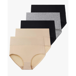 Women's High Waist Cotton Underwear Stretch Briefs Soft Comfy Ladies Panties MultiPack Size Medium
